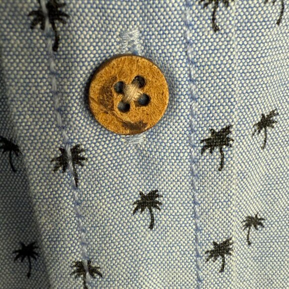 Steve's Jeans Blue Button Up Shirt with Palm Tree Print Size 5x - Picture 4 of 9
